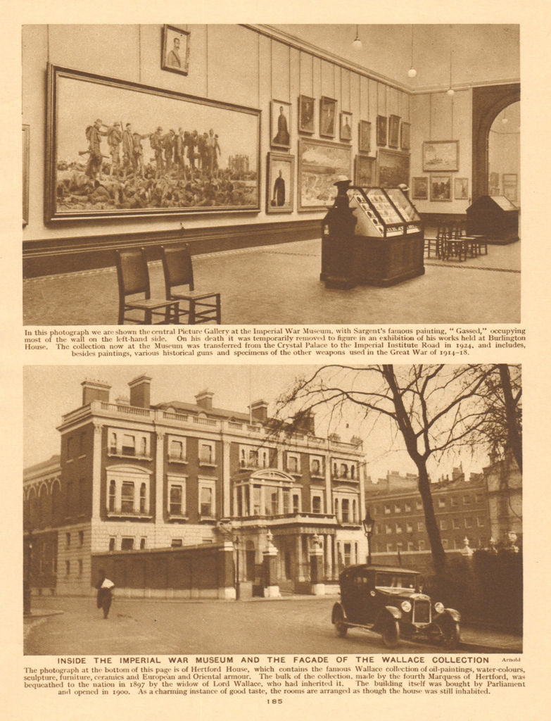 Imperial War Museum.Wallace Collection,Manchester Square,Marylebone 1926 print